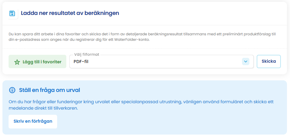 Ladda ner resultatet av beräkningen